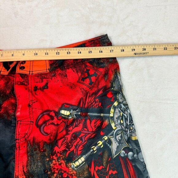 MMA Elite Men's Red Cobra Print Swim Trunks Size M - Beachwear, Surfing Attire - Picture 9 of 16